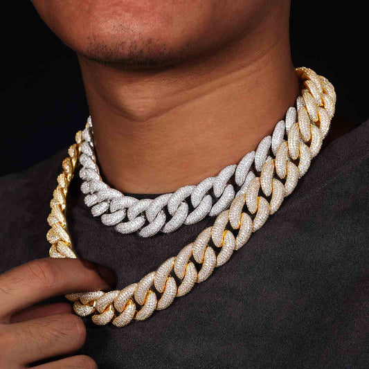 Fully Iced-out Bubble Cuban Chain With VVS Moissanite Diamond Diamlux