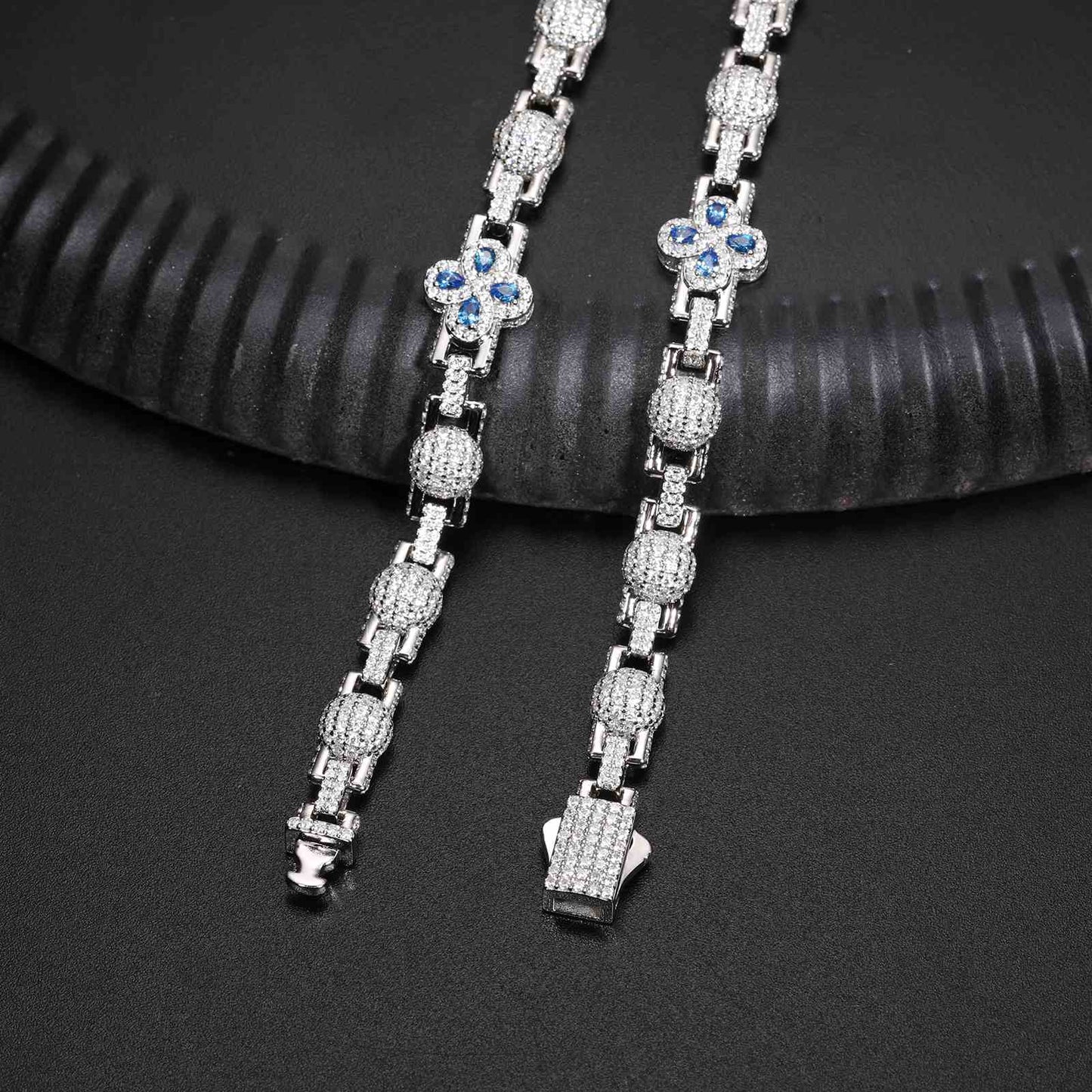 Pear Cut Four Leaf Clover Bracelet with Moissanite Diamond