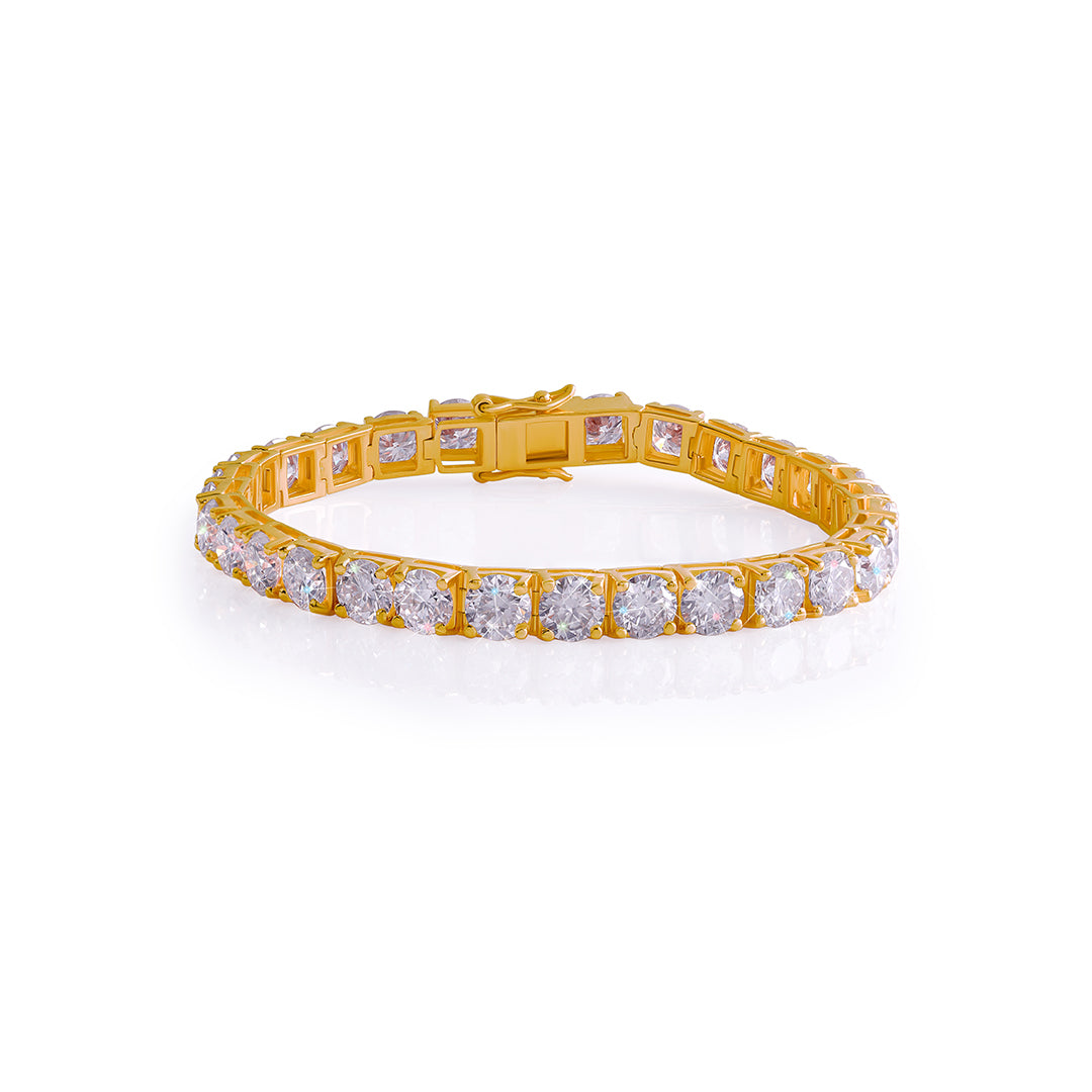 Gold Plated Round Cut Diamond Tennis Bracelet-DX-BC-0100 G