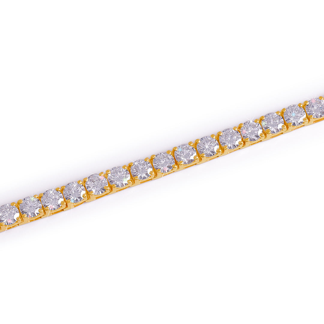 Gold Plated Round Cut Diamond Tennis Bracelet-DX-BC-0100 G