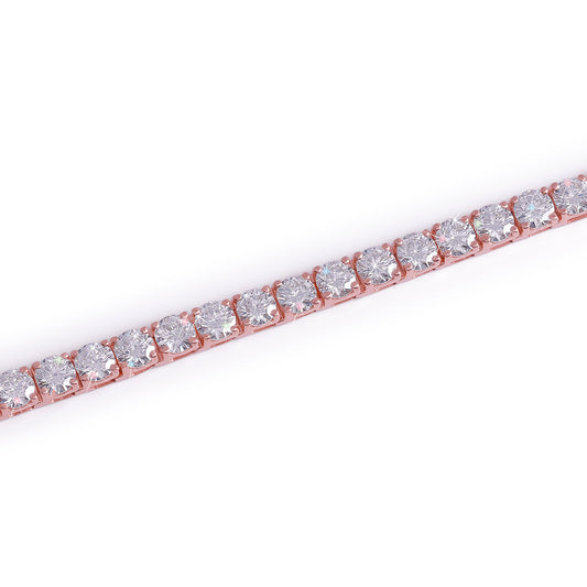 Rose Gold Plated Round Diamond Tennis Bracelet-DX-BC-0100 R Diamlux