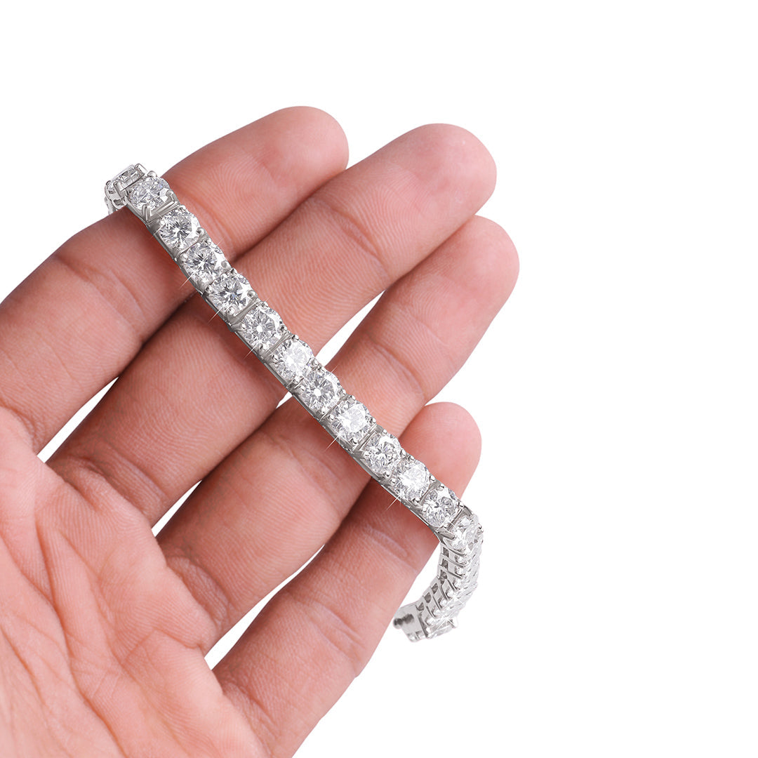 White Gold Round Diamond Tennis Bracelet-DX-BC-0100 S Diamlux