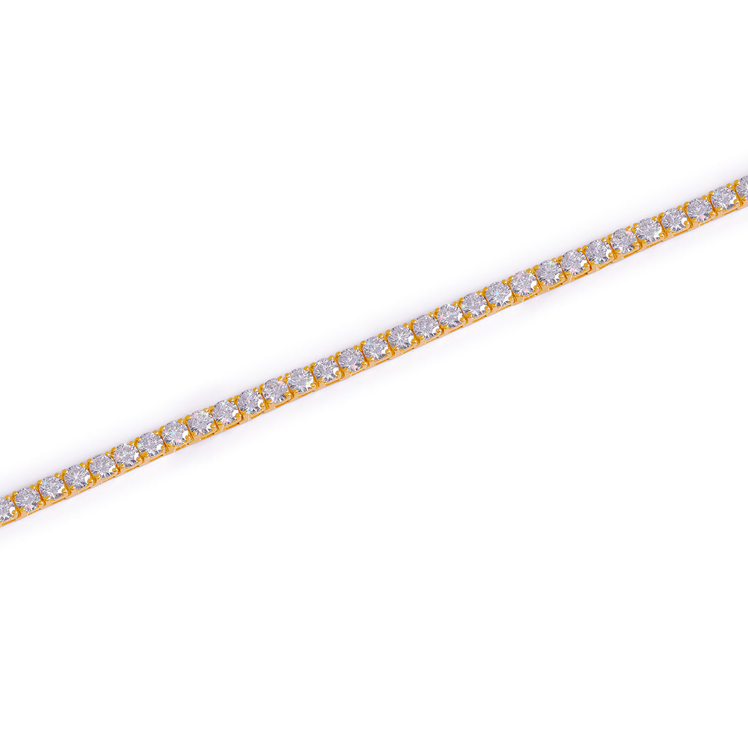 Gold Plated Slim Diamond Tennis Bracelet-DX-BC-0101 G