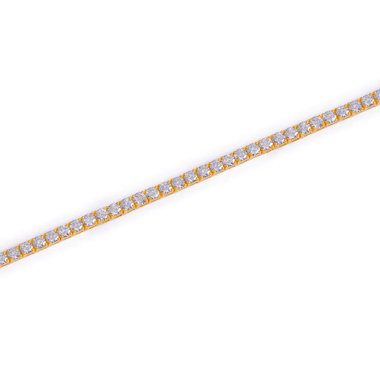 Gold Plated Slim Diamond Tennis Bracelet-DX-BC-0101 G Diamlux