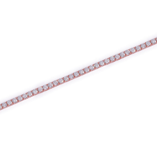 Rose Gold Slim Diamond Tennis Bracelet Diamlux
