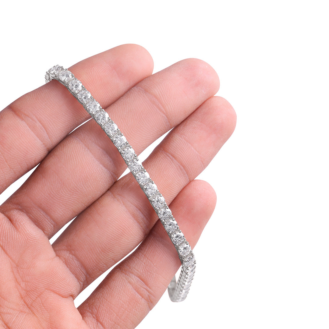 White Gold Diamond Tennis Bracelet-DX-BC-0101 S