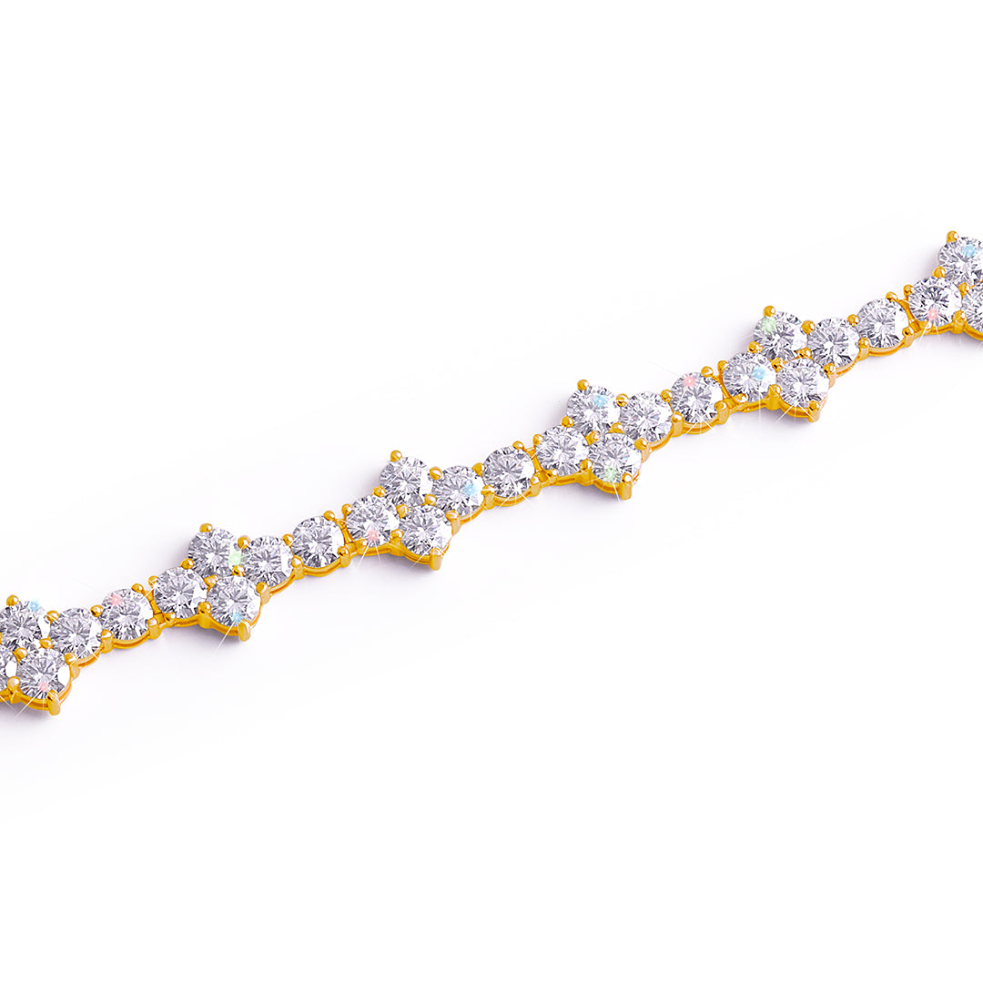 Gold Plated Royal Vintage Diamond Bracelet-DX-BC-0103 G