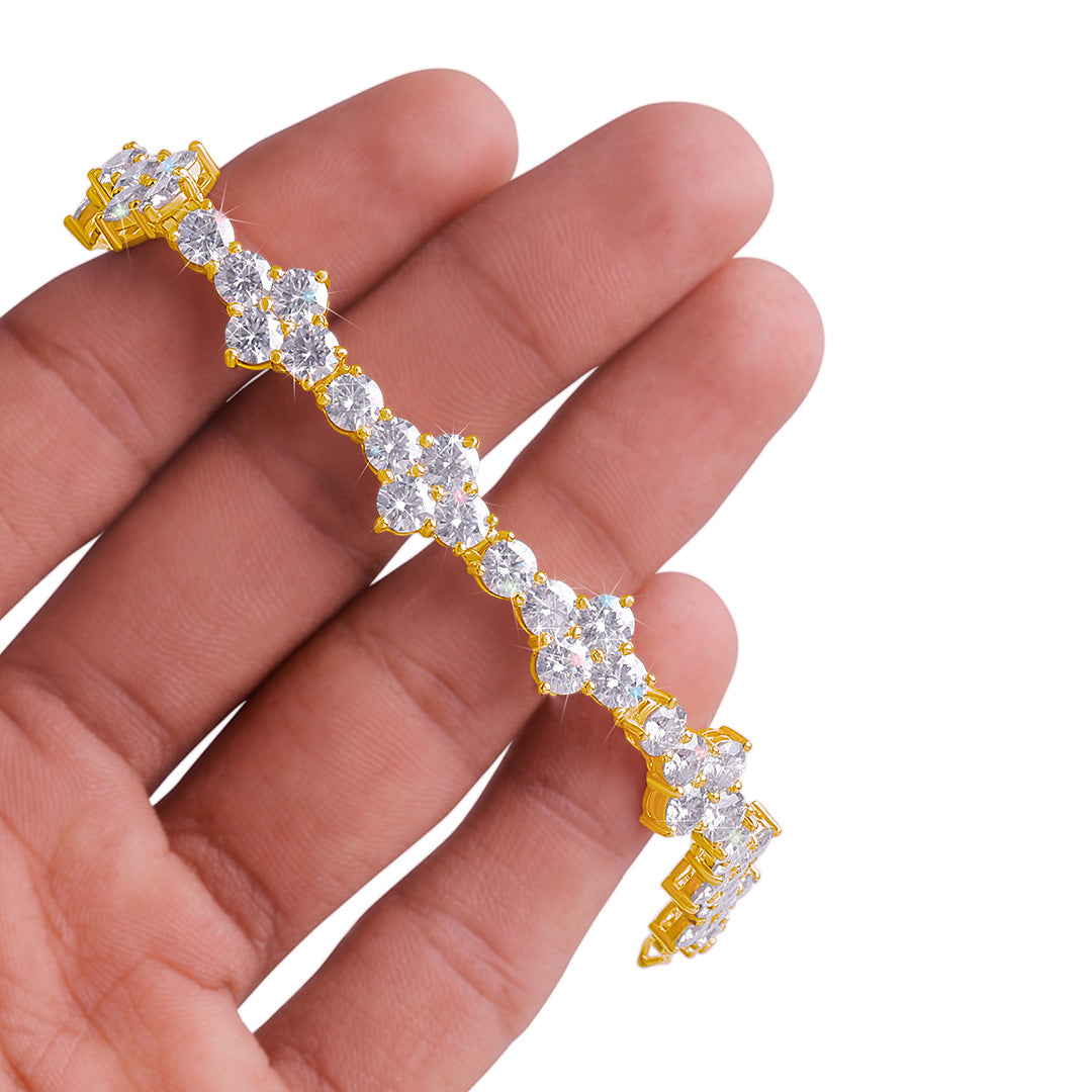 Gold Plated Royal Vintage Diamond Bracelet-DX-BC-0103 G