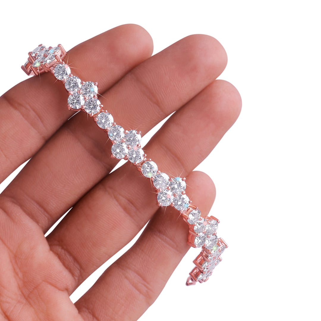Rose Gold Vintage-Inspired Diamond Bracelet-DX-BC-0103 R Diamlux