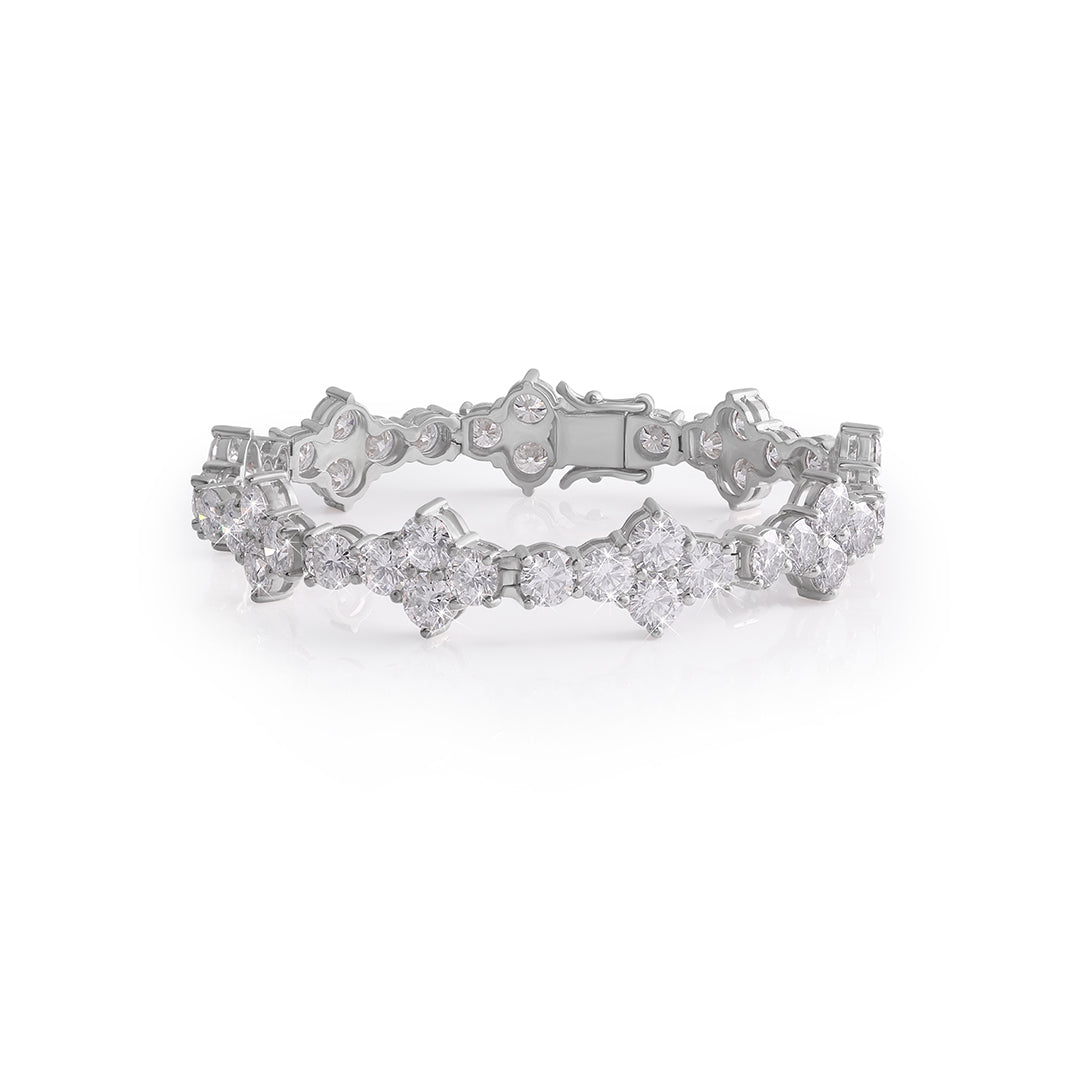 White Gold Vintage Style Diamond Tennis Bracelet-DX-BC-0103 S