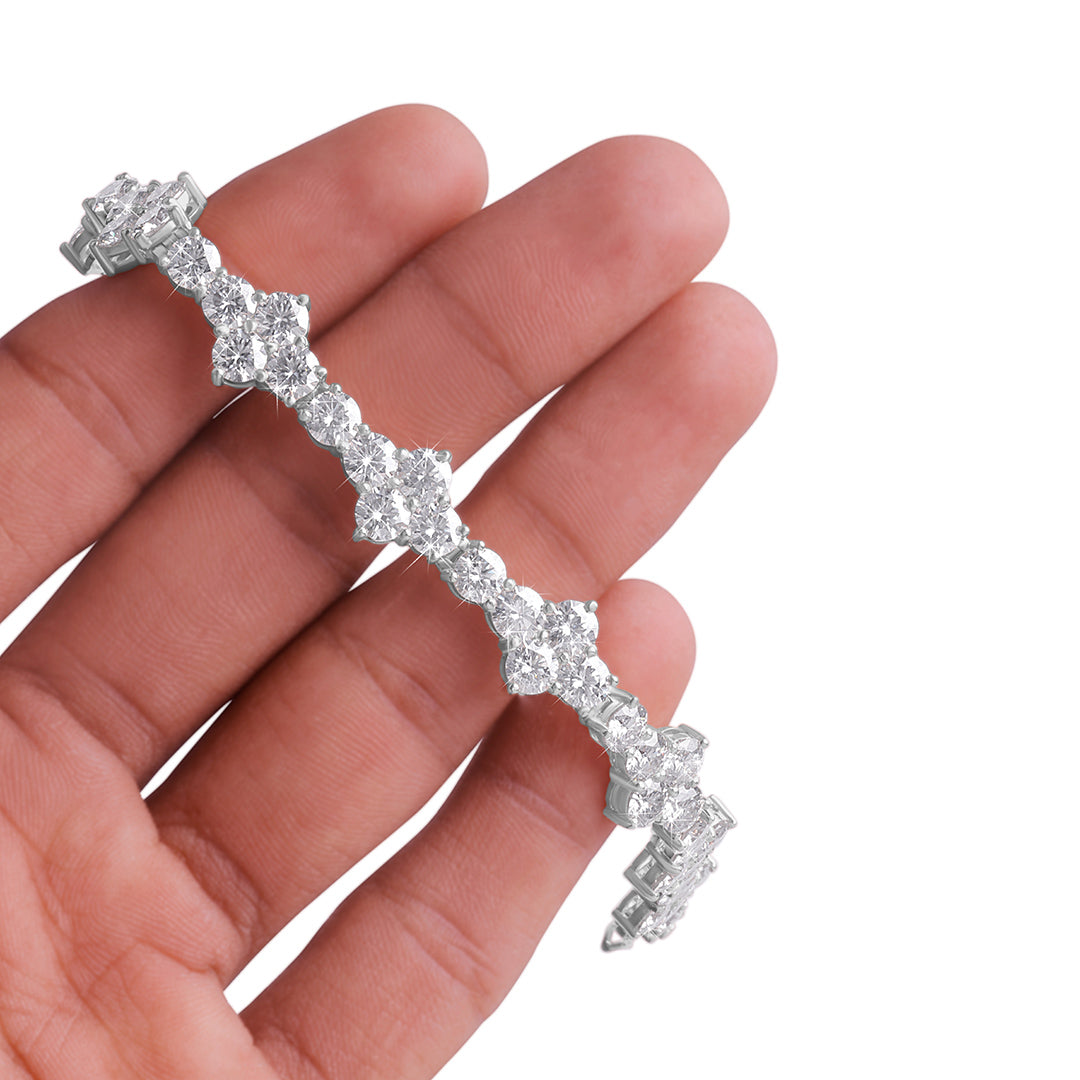 White Gold Vintage Style Diamond Tennis Bracelet-DX-BC-0103 S