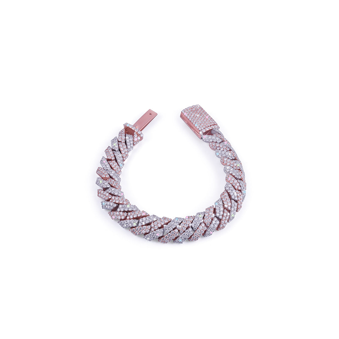 Rose Gold Diamond Cuban Link Bracelet – Bold Sparkle-DX-BC-0112
