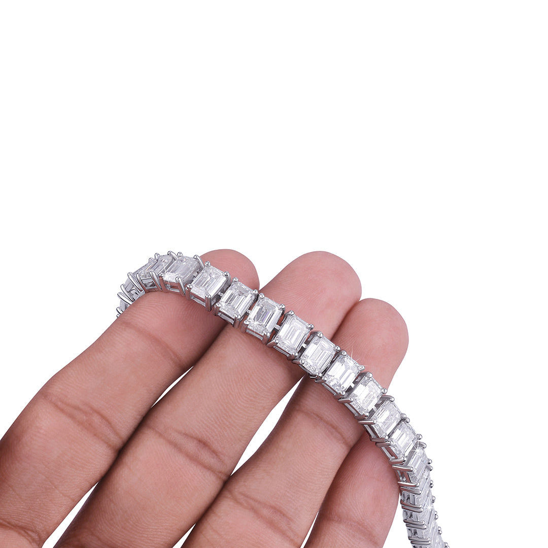 Emerald Cut Tennis Bracelet – Statement Elegance-DX-BC-0117 Diamlux