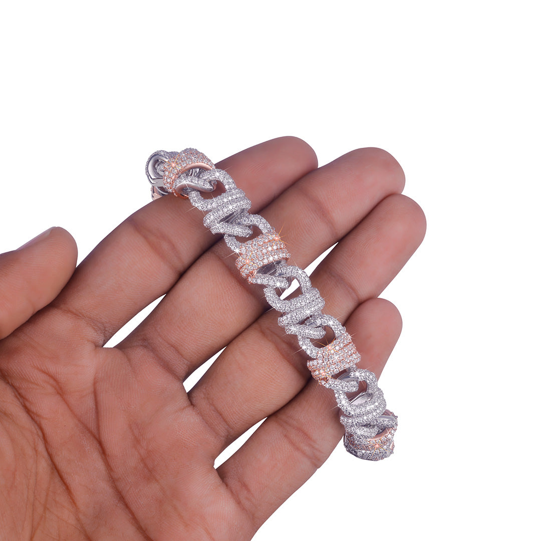 Diamlux White Gold infinity Bracelet