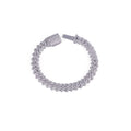 Iced-out Cuban Link bracelet With Moissanite Diamond (White Gold)-DX-BC-0121