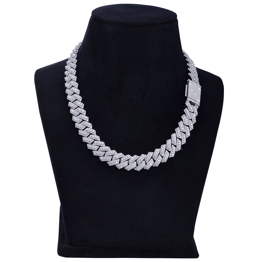 Fully Iced Zigzag Cuban Link Chain-DX-CN-0102