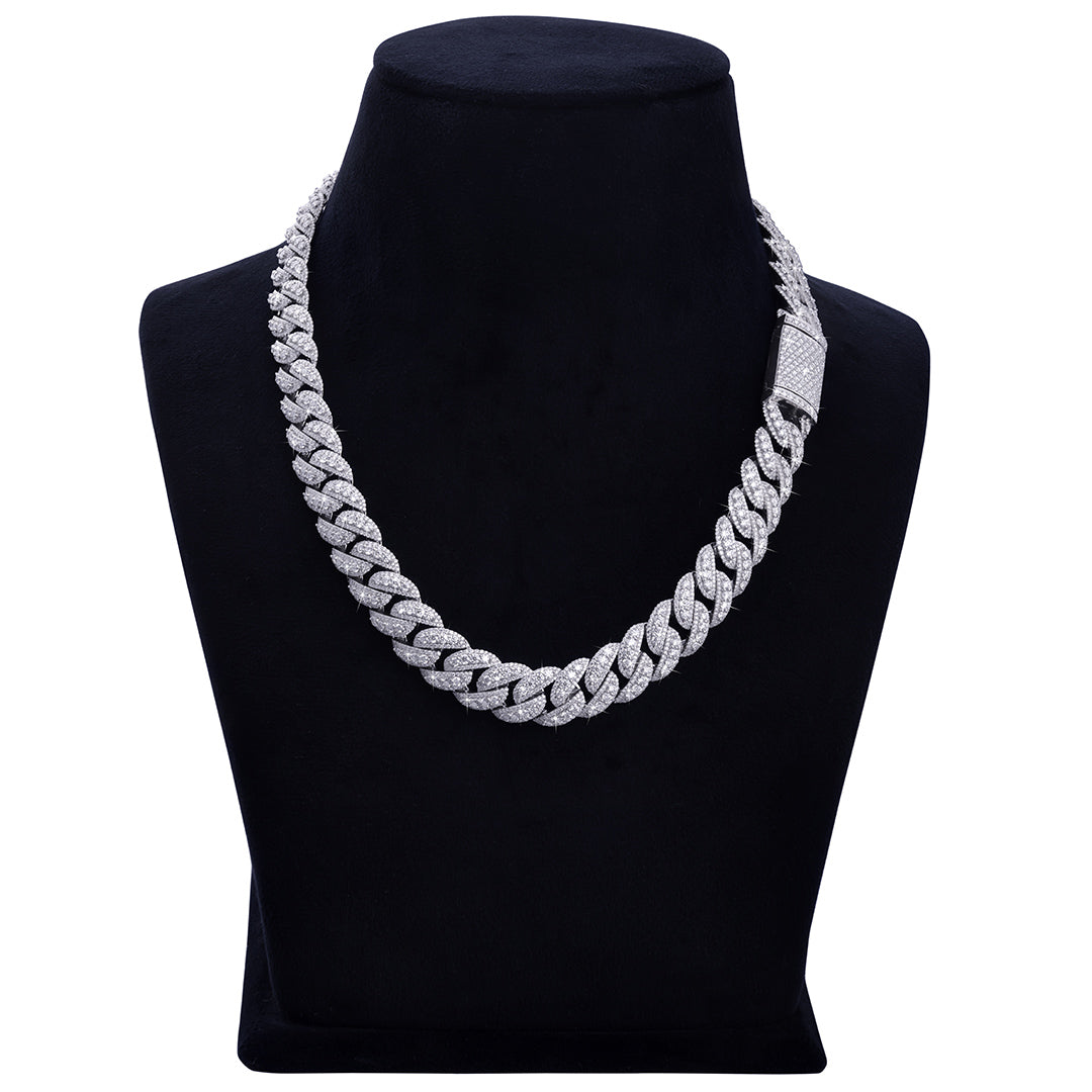 Classic Iced Out White Gold Cuban Link Chain-DX-CN-0103