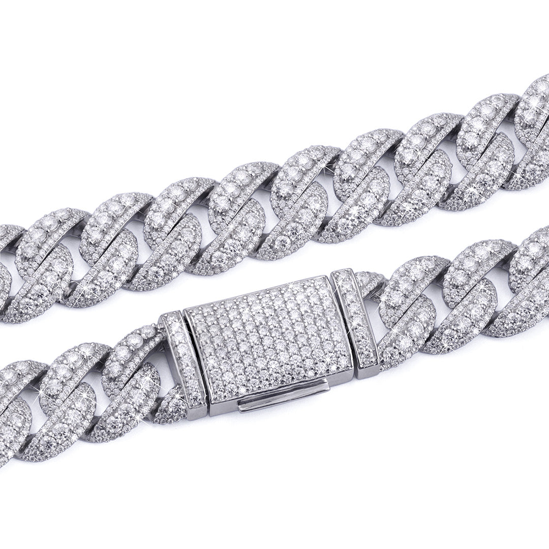 Classic Iced Out White Gold Cuban Link Chain-DX-CN-0103