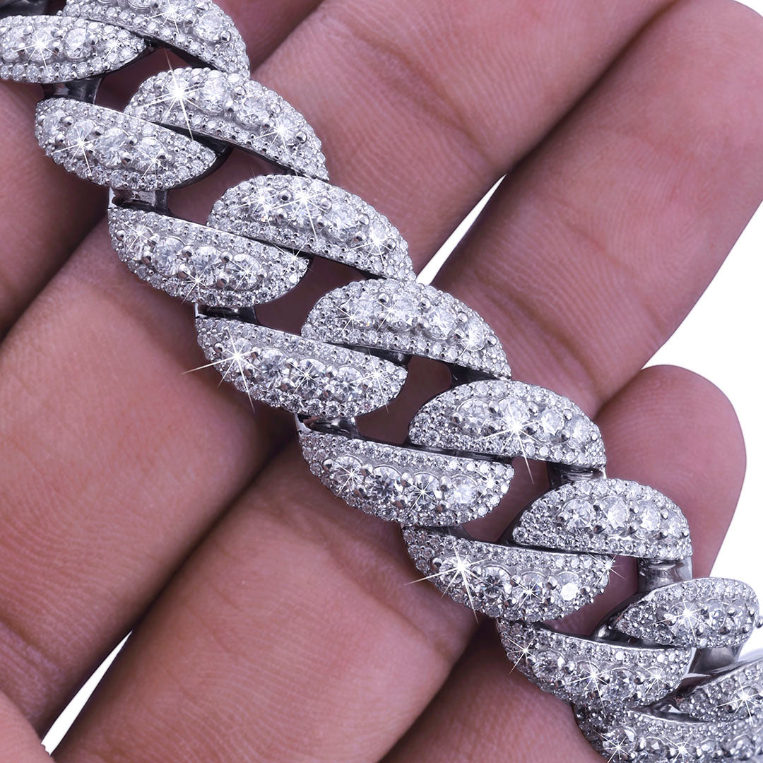 Classic Iced Out White Gold Cuban Link Chain-DX-CN-0103 Diamlux