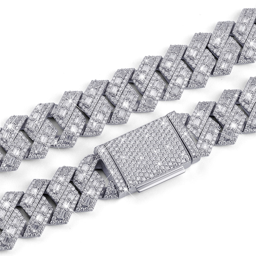 Iced Miami Cuban Link Chain – Baguette Stone Finish-DX-CN-0111