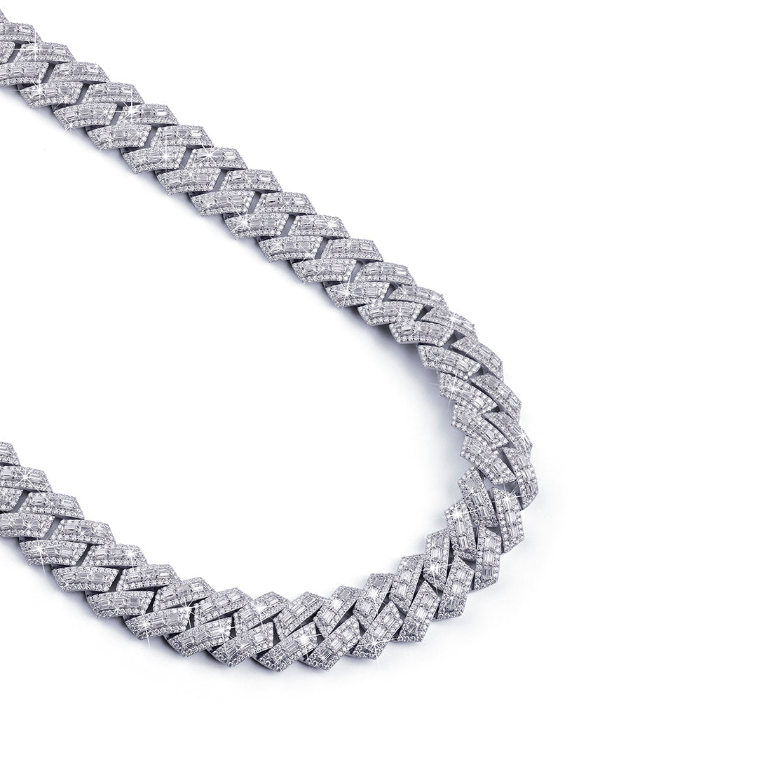 Iced Miami Cuban Link Chain – Baguette Stone Finish-DX-CN-0111