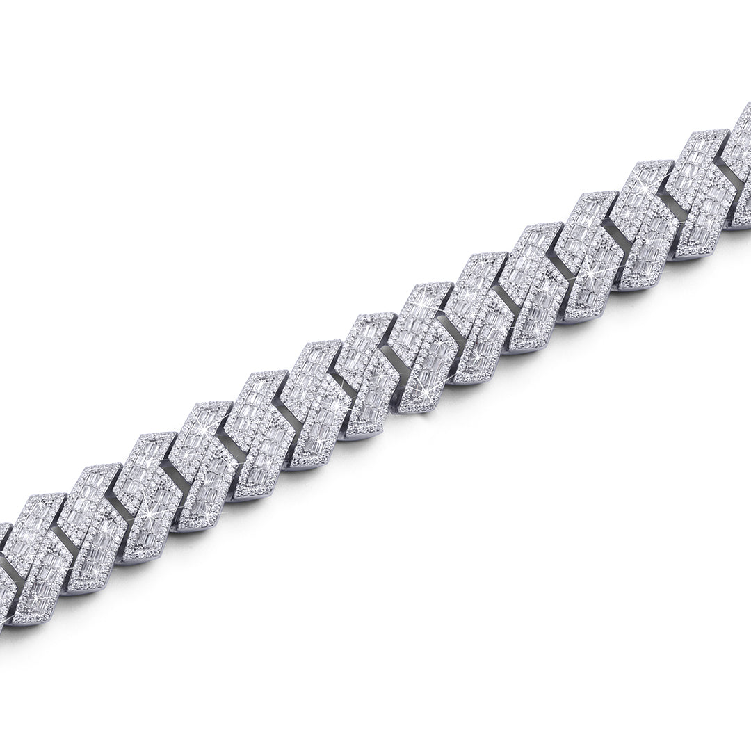Prong Set Diamond Chain – White Gold Heavy Shine Chain-DX-CN-0112