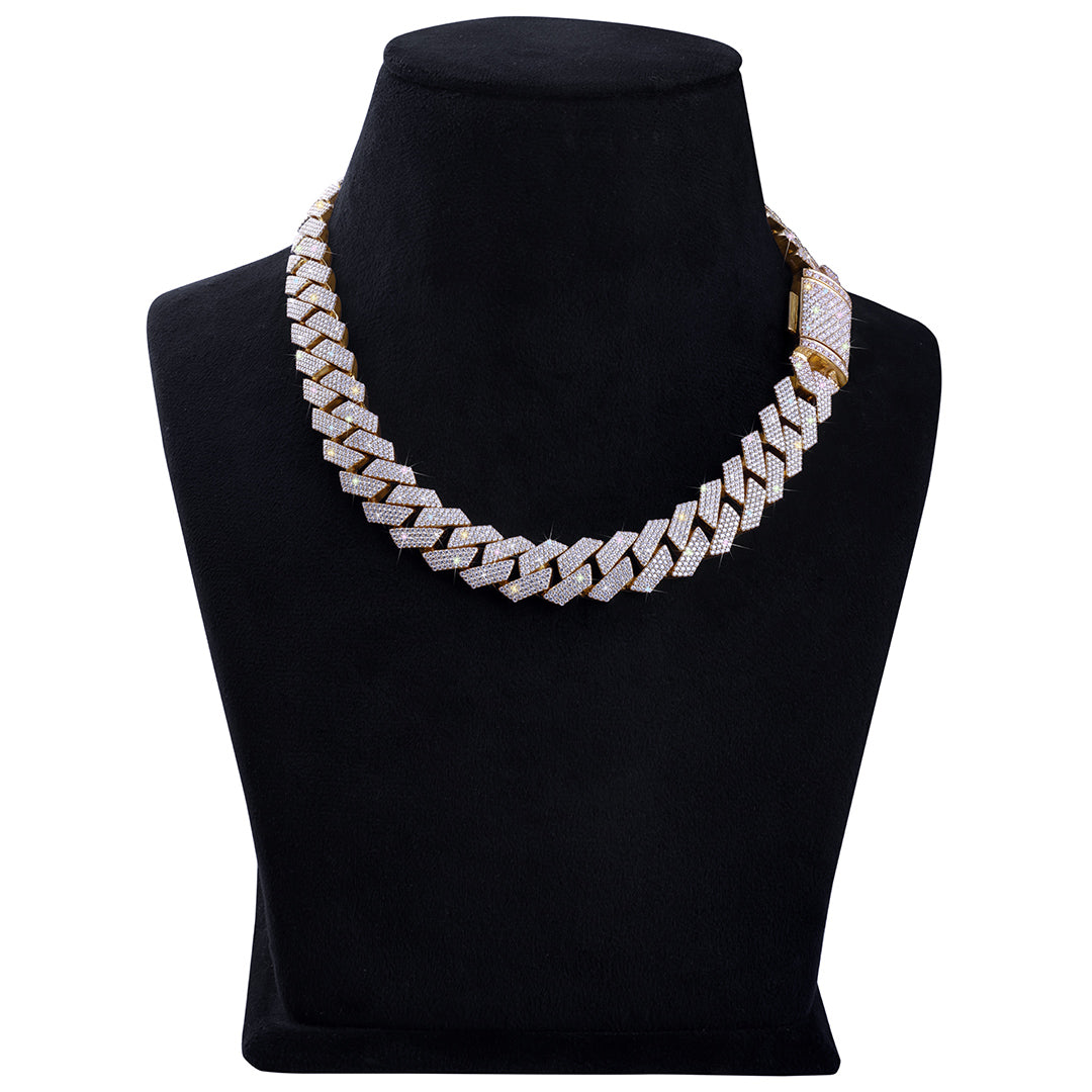 Yellow Gold Cuban Link Chain – Moissanite Diamonds-DX-CN-0113G