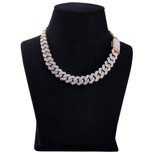 Yellow Gold Cuban Link Chain – Moissanite Diamonds-DX-CN-0113G Diamlux