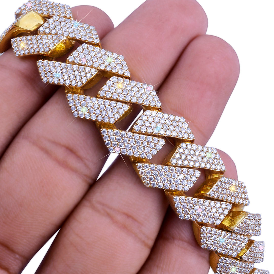 Yellow Gold Cuban Link Chain – Moissanite Diamonds-DX-CN-0113G Diamlux
