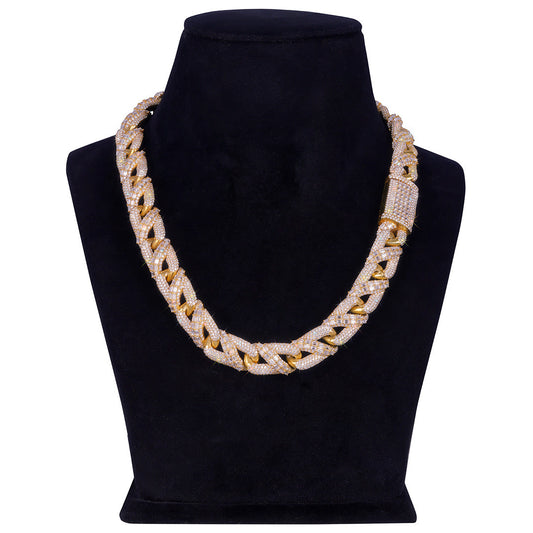Two-Tone Diamond-Cut Baguette Cuban Chain Diamlux