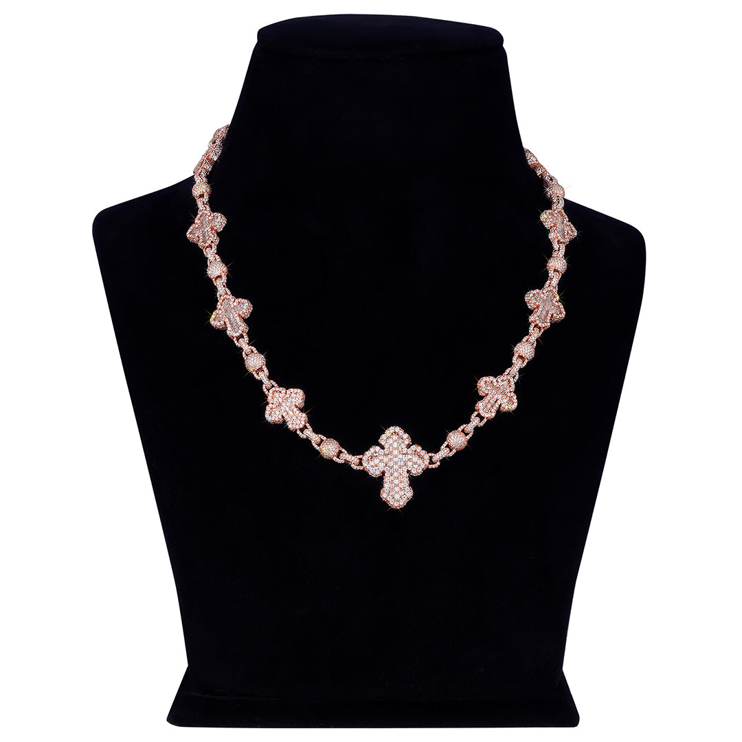 Rose Gold Clover-Link Diamond Chain