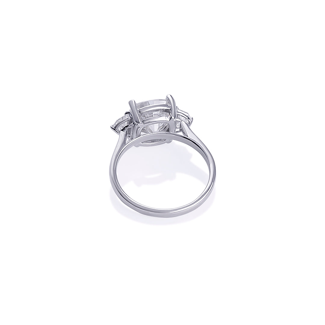Triple Stone Brilliant Cut Engagement Ring