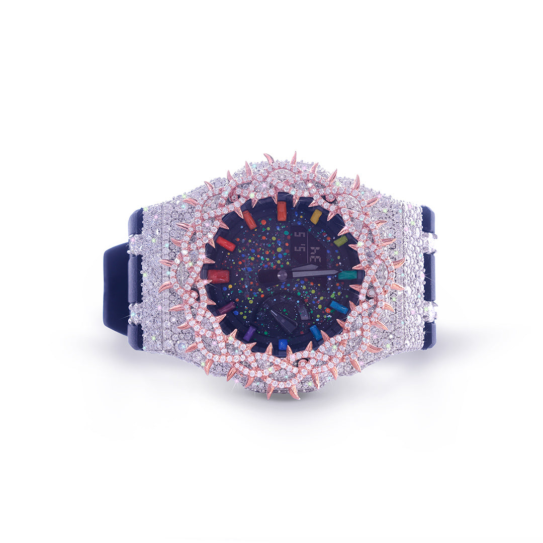 Starlight Prism: Galaxy Dial G-Shock with Radiant Rose Gold Thorns