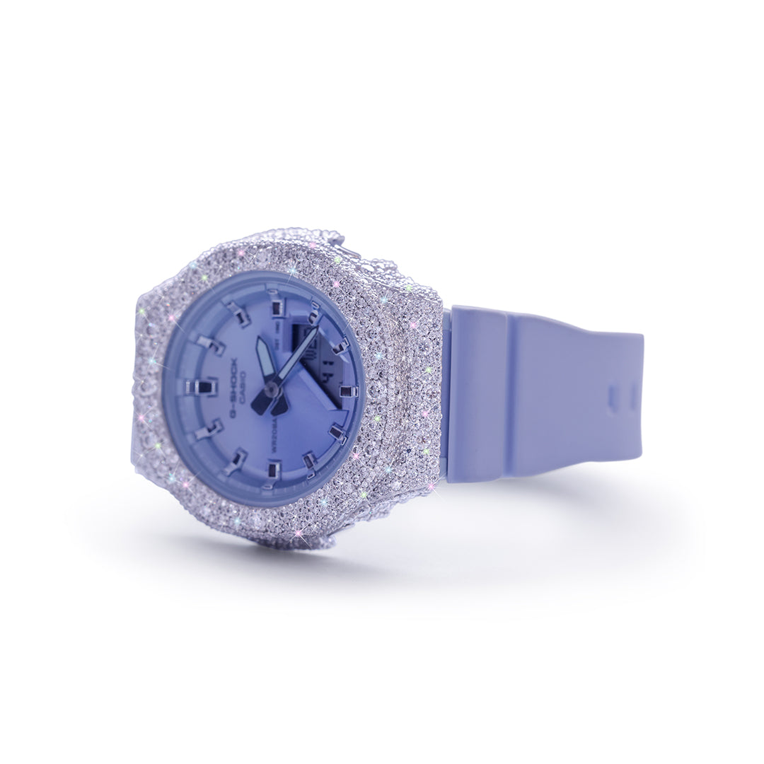 Purple Haze G-Shock – Lavender Strap with Frosted Diamond Bezel