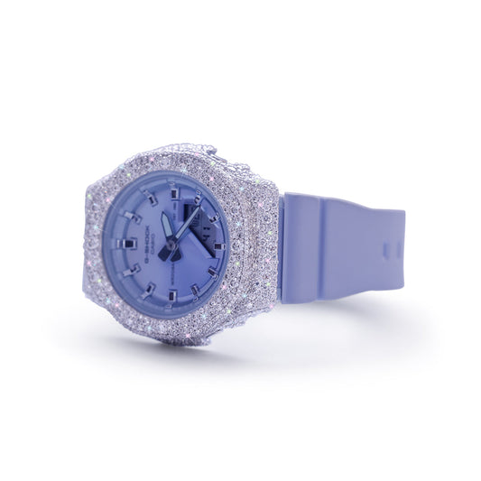 Purple Haze G-Shock – Lavender Strap with Frosted Diamond Bezel Diamlux