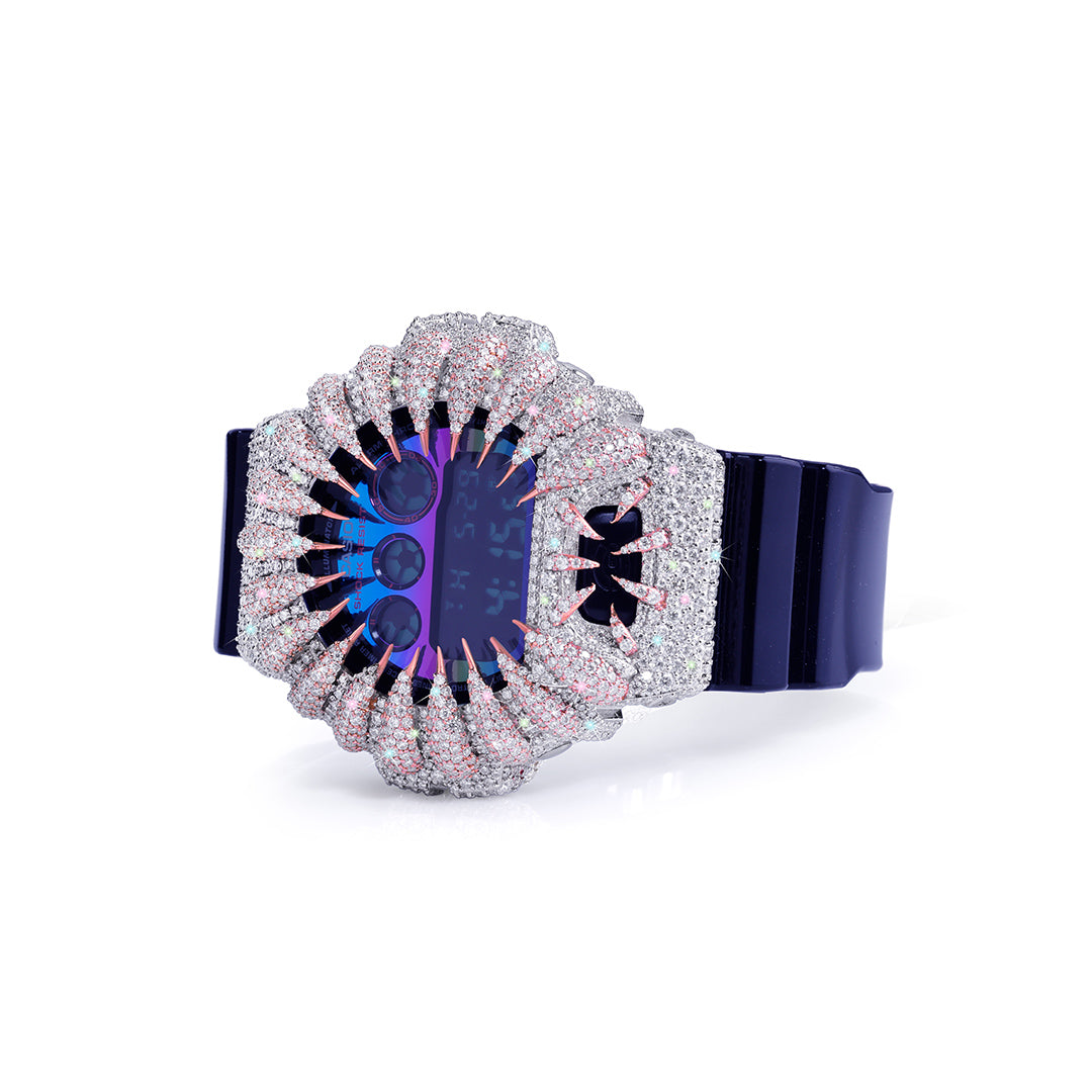 Blue Flame G-Shock – Violet Strap with Dual-Tone Frosted Bezel Diamlux
