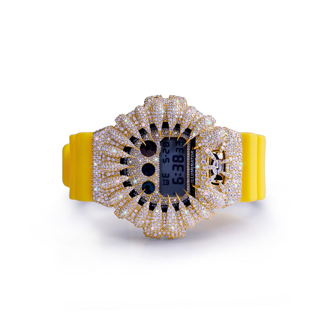 Yellow G-Shock Bust Down – Gold Iced Claw Design