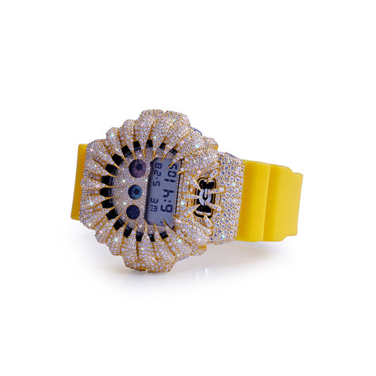 Yellow G-Shock Bust Down – Gold Iced Claw Design Diamlux