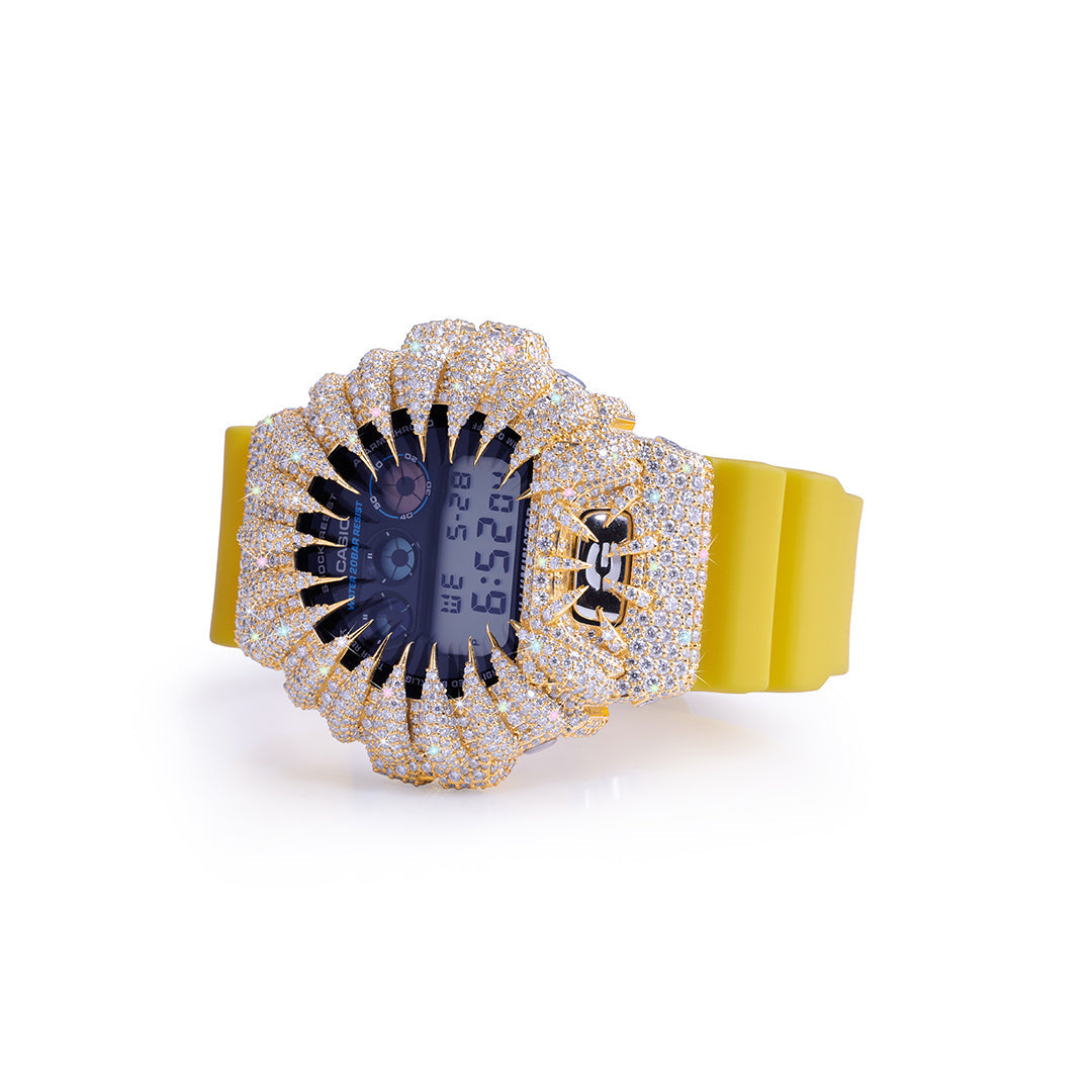 Gold Diamond Skeleton G-Shock – Yellow Strap Edition Diamlux