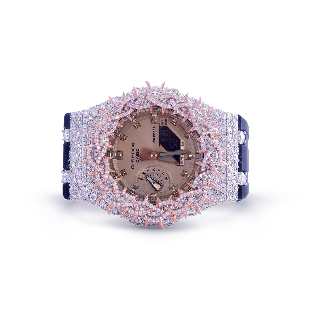 Champagne Gold G-SHOCK with Rose Diamond Crown & Two-Tone Sparkle