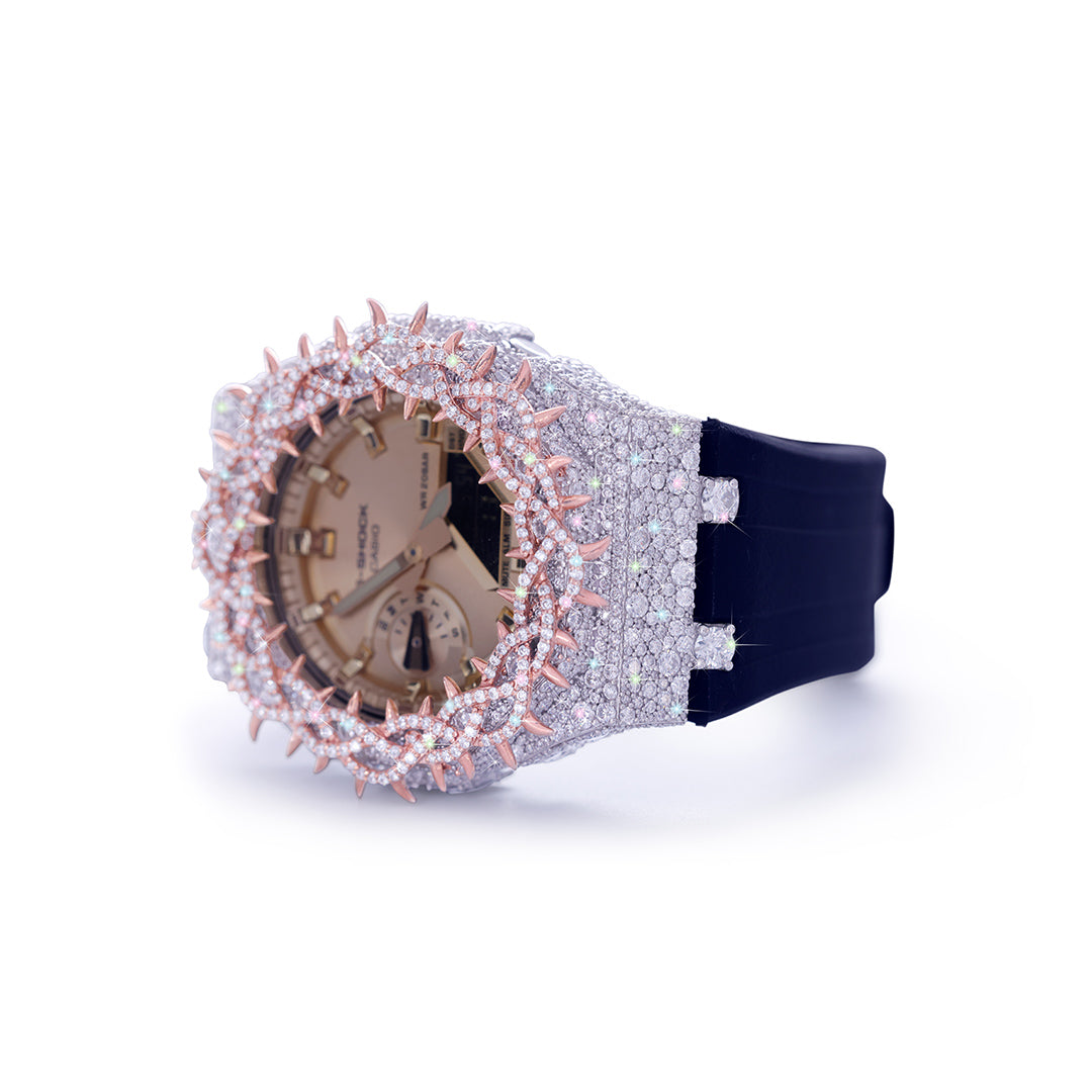 Champagne Gold G-SHOCK with Rose Diamond Crown & Two-Tone Sparkle Diamlux