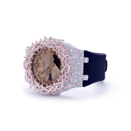 Champagne Gold G-SHOCK with Rose Diamond Crown & Two-Tone Sparkle Diamlux