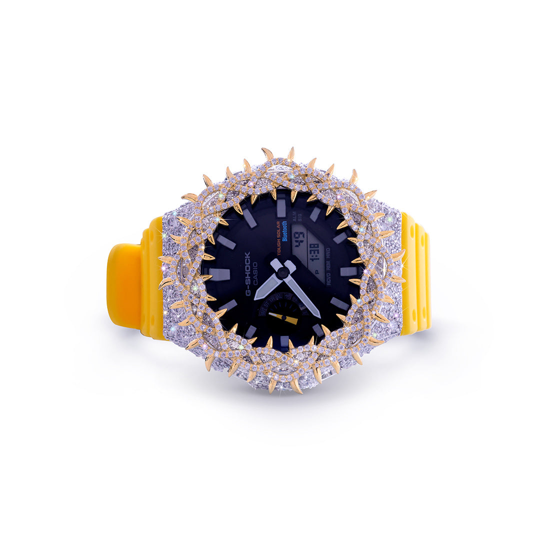 Black Dial Yellow Strap G-Shock – Gold Spike Diamond Edition