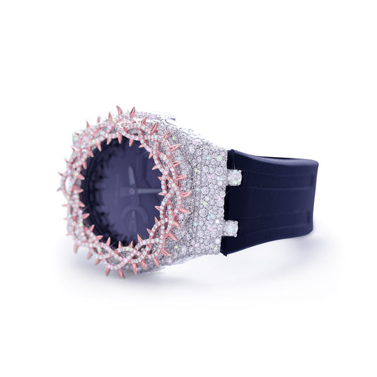 Rose Gold Crowned Diamond G-Shock – Midnight Blue Diamlux