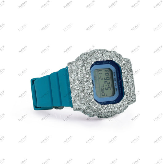 Natural Diamond G- Shock Watch with Blue Band Diamlux