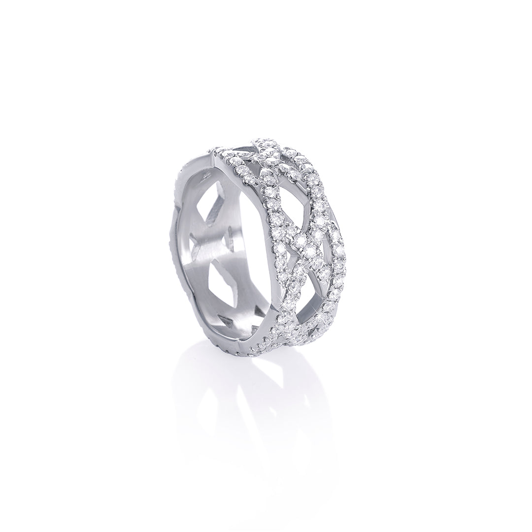 Criss-Cross Diamond Eternity Band Diamlux