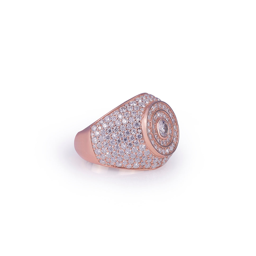 Elegant Rose Gold Dome Ring with Center Stone Highlight