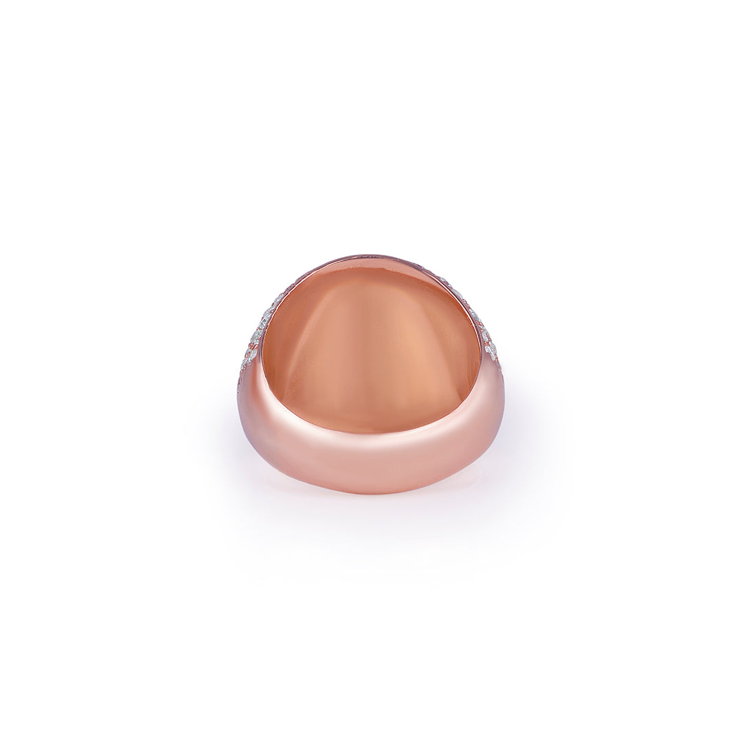 Elegant Rose Gold Dome Ring with Center Stone Highlight