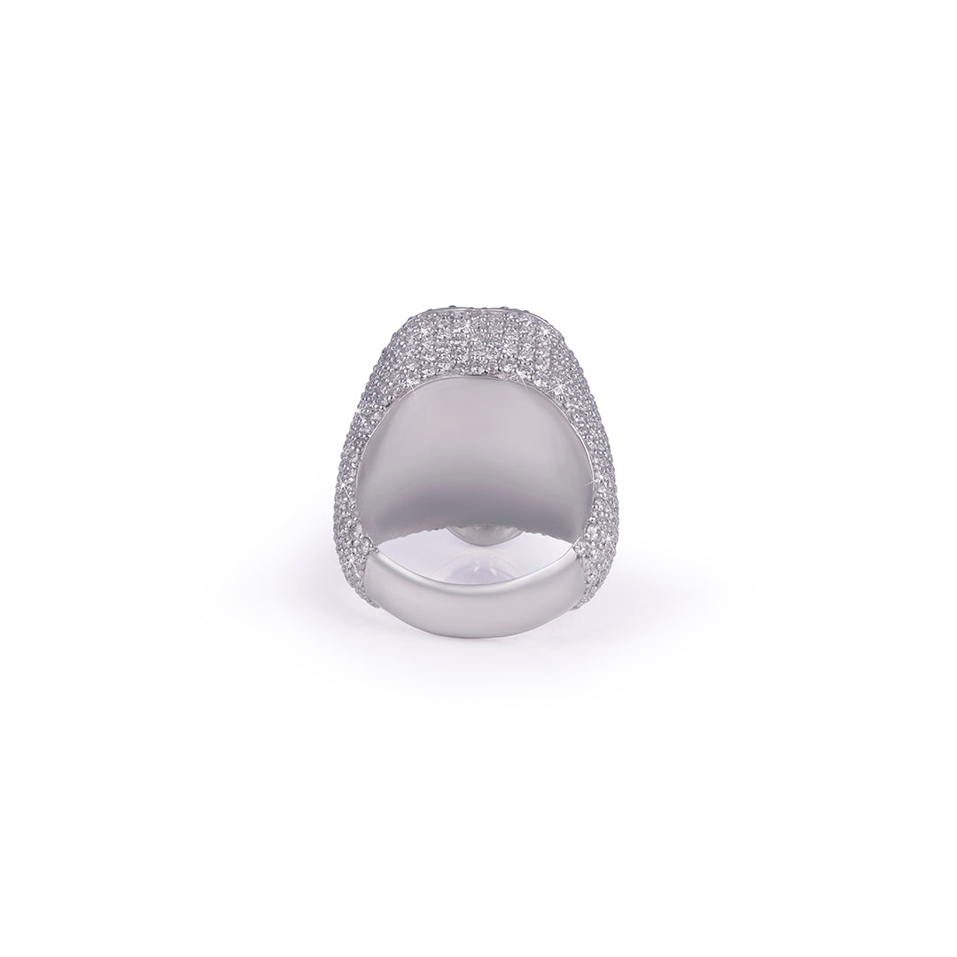 Unique Iced Out Lips & Tongue Statement Ring