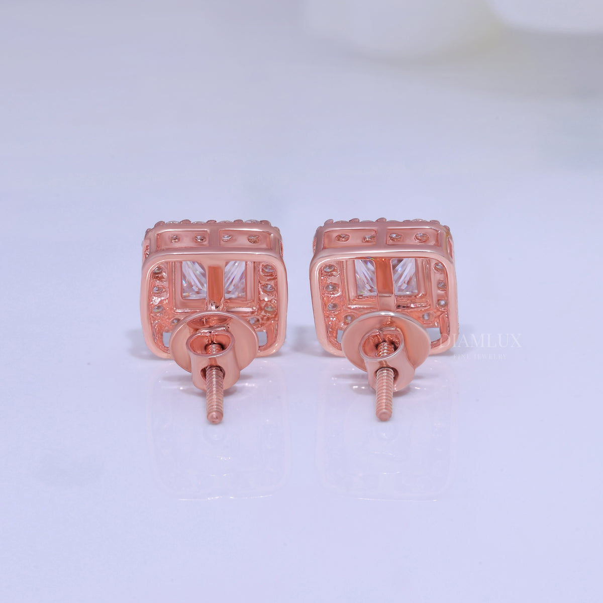 925 silver with moissanite diamonds - Rose Gold Diamlux Fine Jewelry